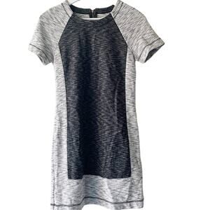 Lou & Grey Beige & Black Color Block Crewneck Raglan Sleeve Sheath Dress - XS